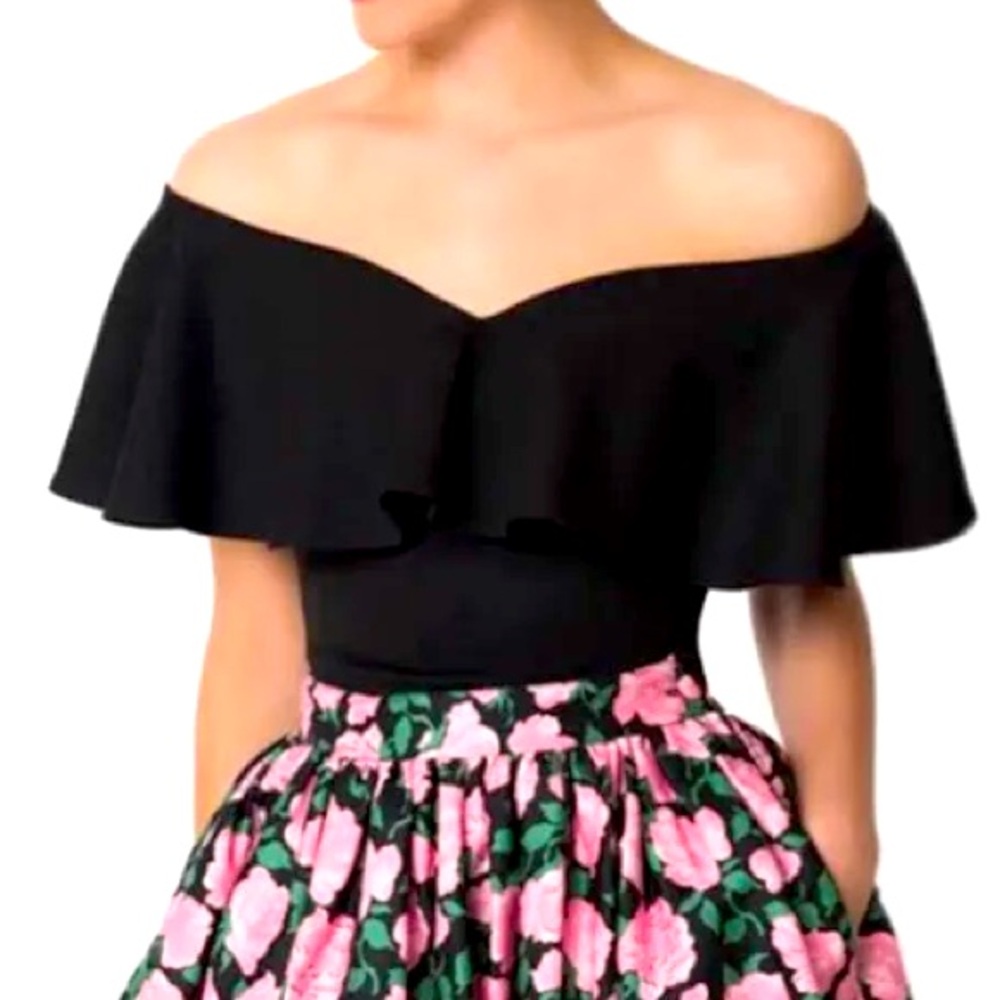 Black Frenchie Top by Unique Vintage